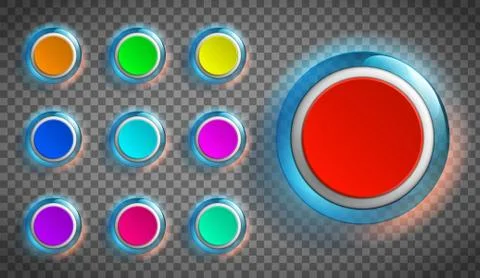 Round colored buttons for the web site or app. 스톡 일러스트