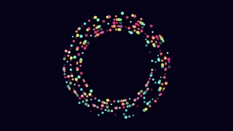Round colored frame of rotating particles, balls. Flat style. Stock Footage 117844838
