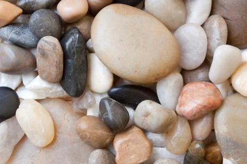 Round colored pebbles Stock Photos