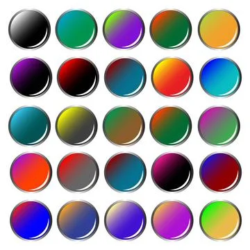 Round colored web buttons round colored web buttons isolated on white back... Stock Photos