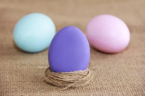 Round colorful festive easter eggs Stock Photos