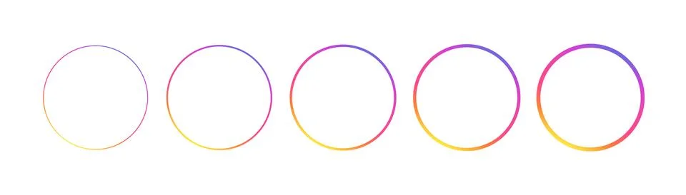Round colorful gradient frame set. Web element vector Stock Illustration