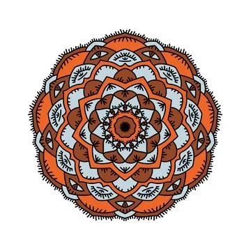 Round colorful mandala pattern. Vector boho illustration. Elegant ethnic deco Stock Illustration
