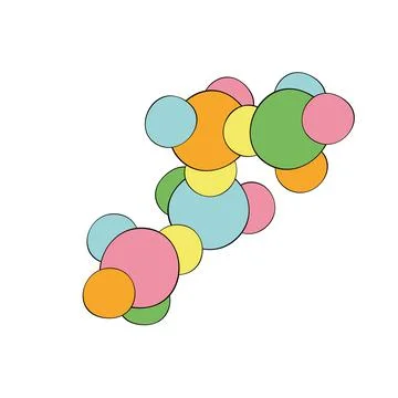 Round colorful molecules Иллюстрация