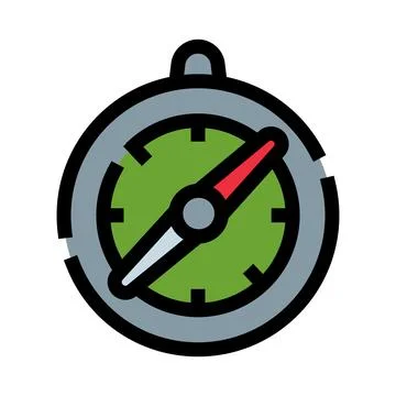 Round compass indicating direction and navigation path イラスト素材