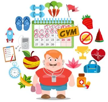 Round composition gym イラスト素材