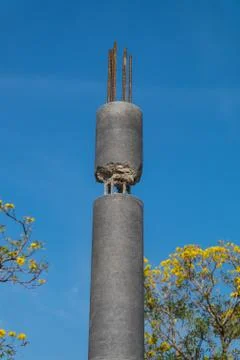 Round concrete column Stock Photos