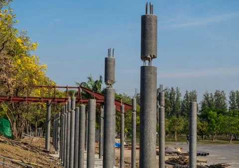 Round concrete column Stock Photos