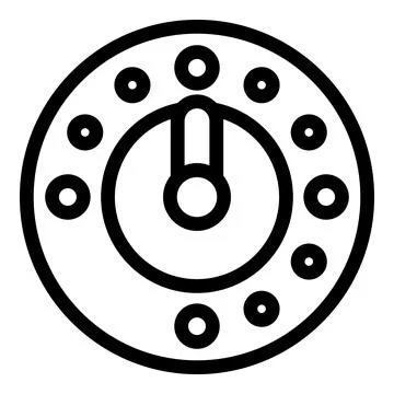 Round control panel with switch and buttons for interface design Stock Illustration