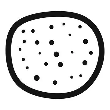 Round cookie with chocolate chips baking on white background Stock Illustration