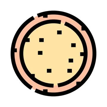 Round cookie with chocolate chips vector icon Stock Illustration