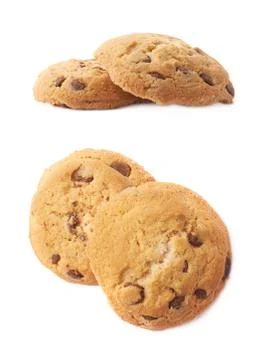 Round cookie with chocolate Stock Photos