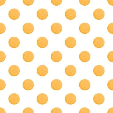 Round cookie crackers seamless pattern food background Ilustração Stock