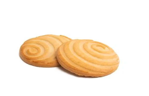 Round cookie isolated Stock Photos