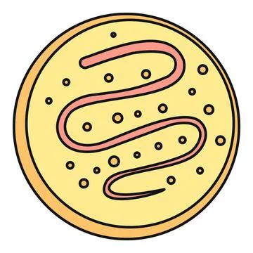 Round cookie with pink icing and topping dots vector Stock Illustration