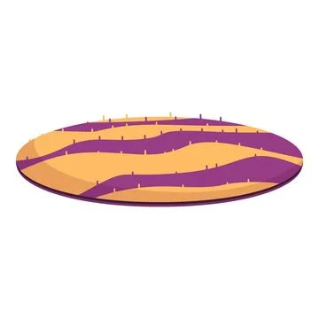 Round cookie with purple stripes baking on white background Stock Illustration