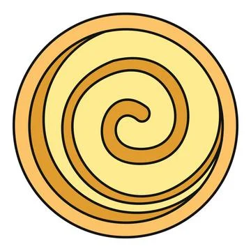Round cookie with spiral swirl pattern Stock Illustration