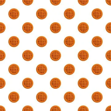 Round cookies forming a seamless repeating pattern Stock Illustration