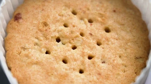 Round cookies with a hole pattern Stock Footage 318457366