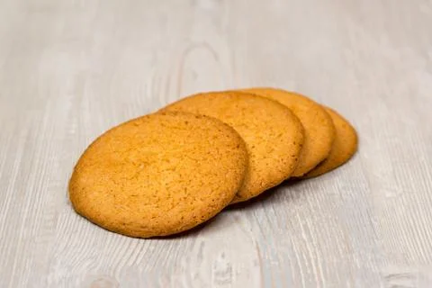 The round cookies on the table Foto stock