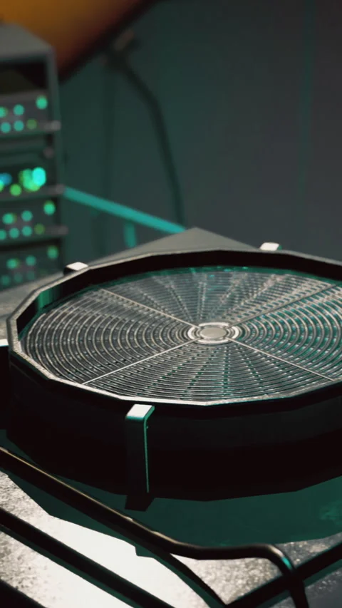 Round cooking surface with a light source in a kitchen setting 스톡 동영상 336583781