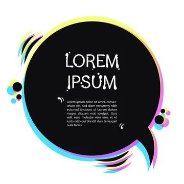 Round Copy Space with Holographic Effect Stock Illustration
