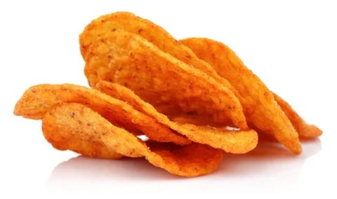 Round corn chips isolated on white Stock Photos