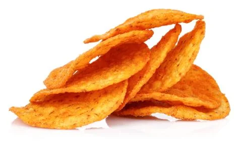 Round corn chips isolated on white Stock Photos