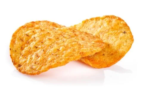 Round corn chips isolated on white Stock Photos