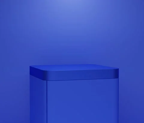 Round corner cube pedestal podium display on empty room background Stock Footage 172261214