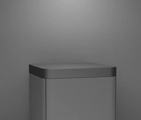 Round corner cube pedestal podium display on empty room background Stock Footage 172261215