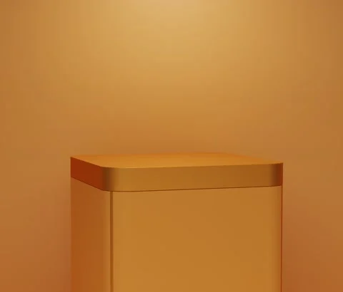 Round corner cube pedestal podium display on empty room background Stock Footage 172261222