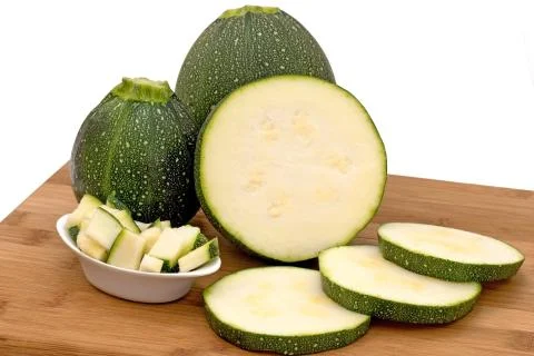 Round courgettes Stock Photos