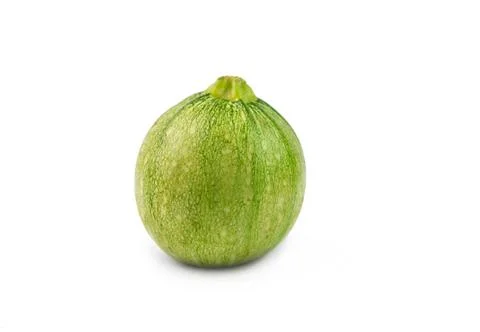 Round courgettes on white Foto stock