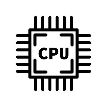 Round CPU icon. Semiconductor. Chip. Vector. Stock Illustration