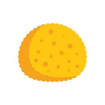 Round cracker with holes on white background Stock Illustration