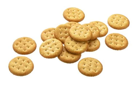 Round cracker isolated on white background Stock Photos