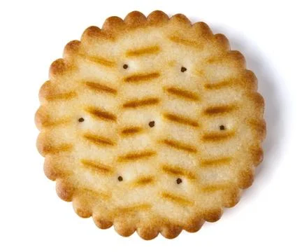 Round Cracker isolated on white Stock Photos