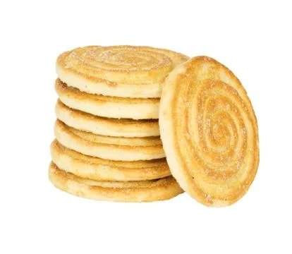 Round cracker stack, isolated Stock-Fotos