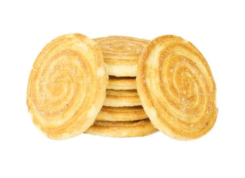 Round cracker stack, isolated Stockfoto's