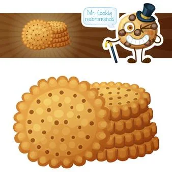 Round crackers cookies Illustrazione stock