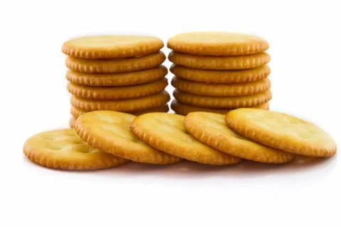 Round crackers Stock Photos