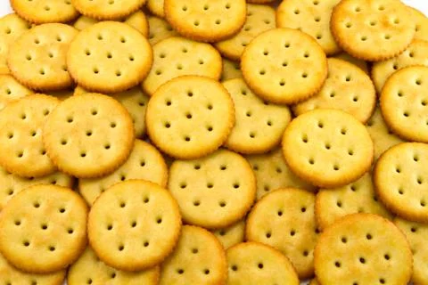 Round crackers Foto stock
