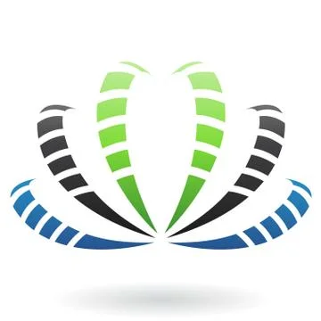 Round Crest Abstract Icon Stock Illustration