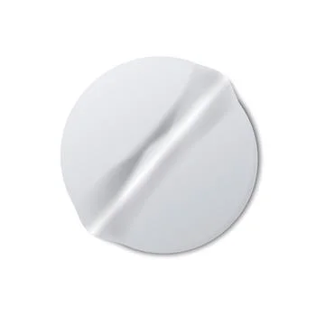 Round crumpled sticker mock up. Vector illustration. Stock Illustration