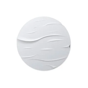 Round crumpled sticker mock up. Vector illustration. Stock Illustration