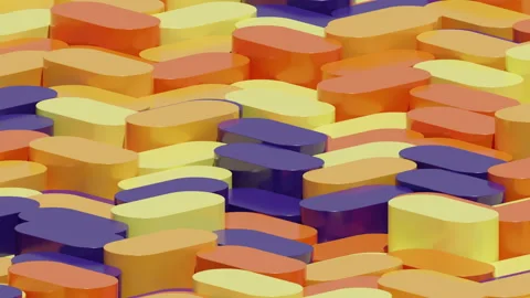 Round cube light changing moving up and down 4K UHD 3D Motion Graphics Design 스톡 동영상 195960350