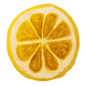 Round cut lemon slice isolated on a white background Illustrazione stock