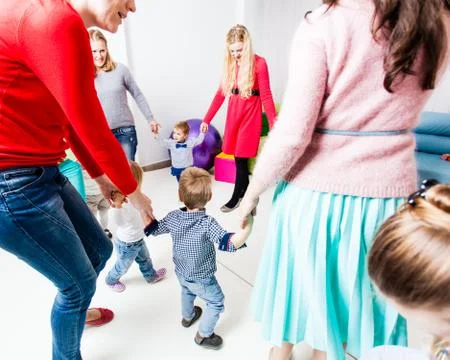 Round dance in the kindergarten Stock Photos