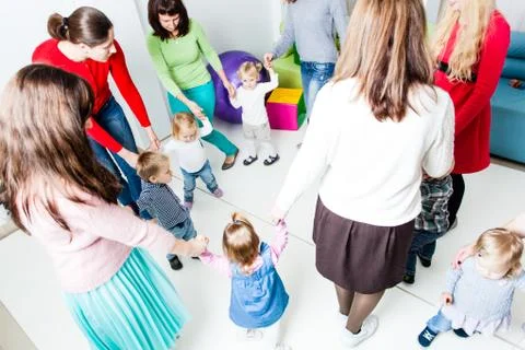 Round dance in the kindergarten Stock Photos